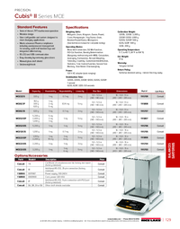 Thumbnail of document Data Sheet - Cubis II Series MCE, Sartorius Precision Balance